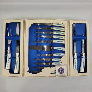 Sheffield 19 Piece Vintage Golden Prestige Cutlery Set English Blades